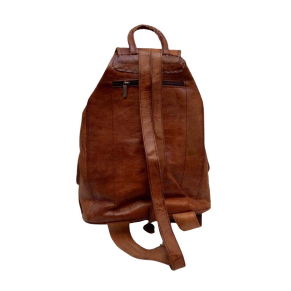 Brown Leather Buckle Backpack – Handcrafted Vintage Style Laptop Bag