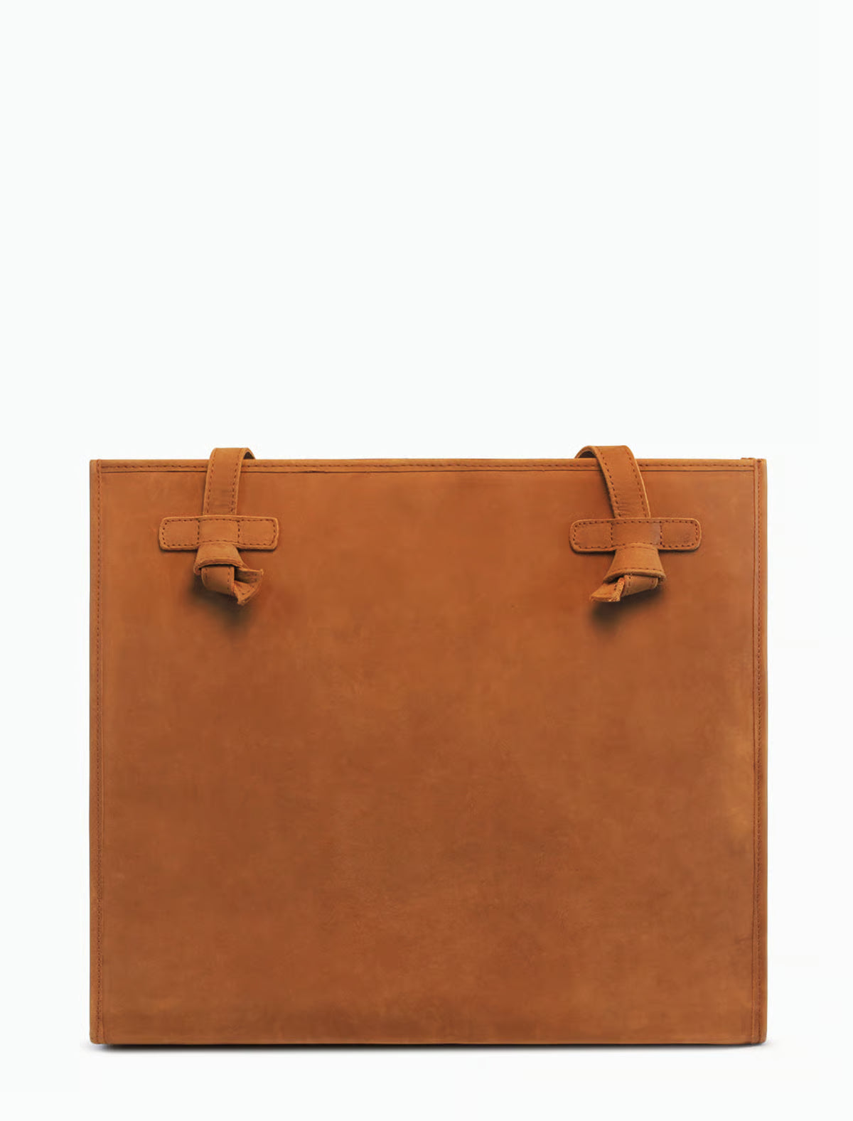 Große Wildleder Tote Bag Damen – Schultertasche mit Knoten-Details in Camel