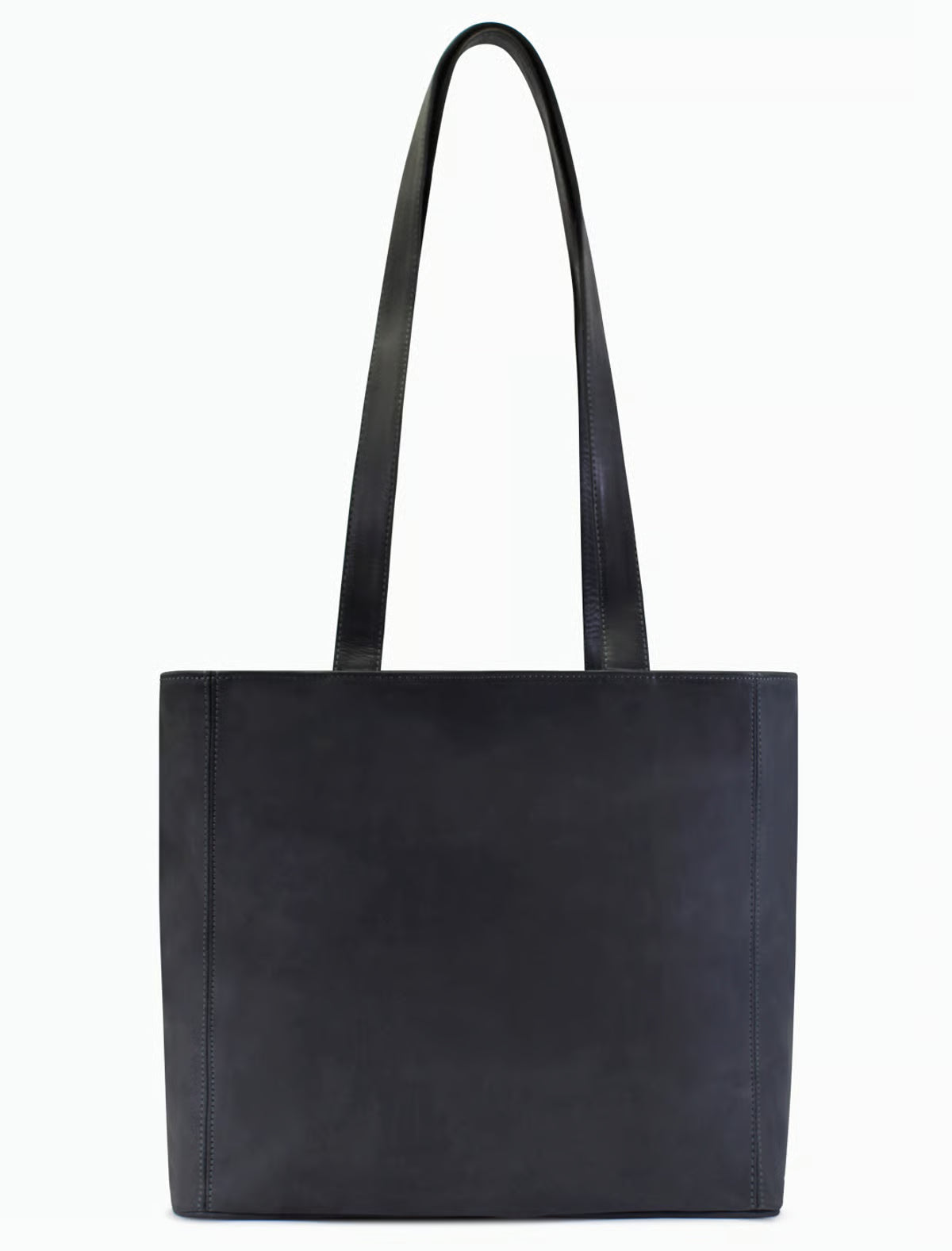 Große Wildleder Tote Bag Damen – Minimalistische Schultertasche in Dunkelblau