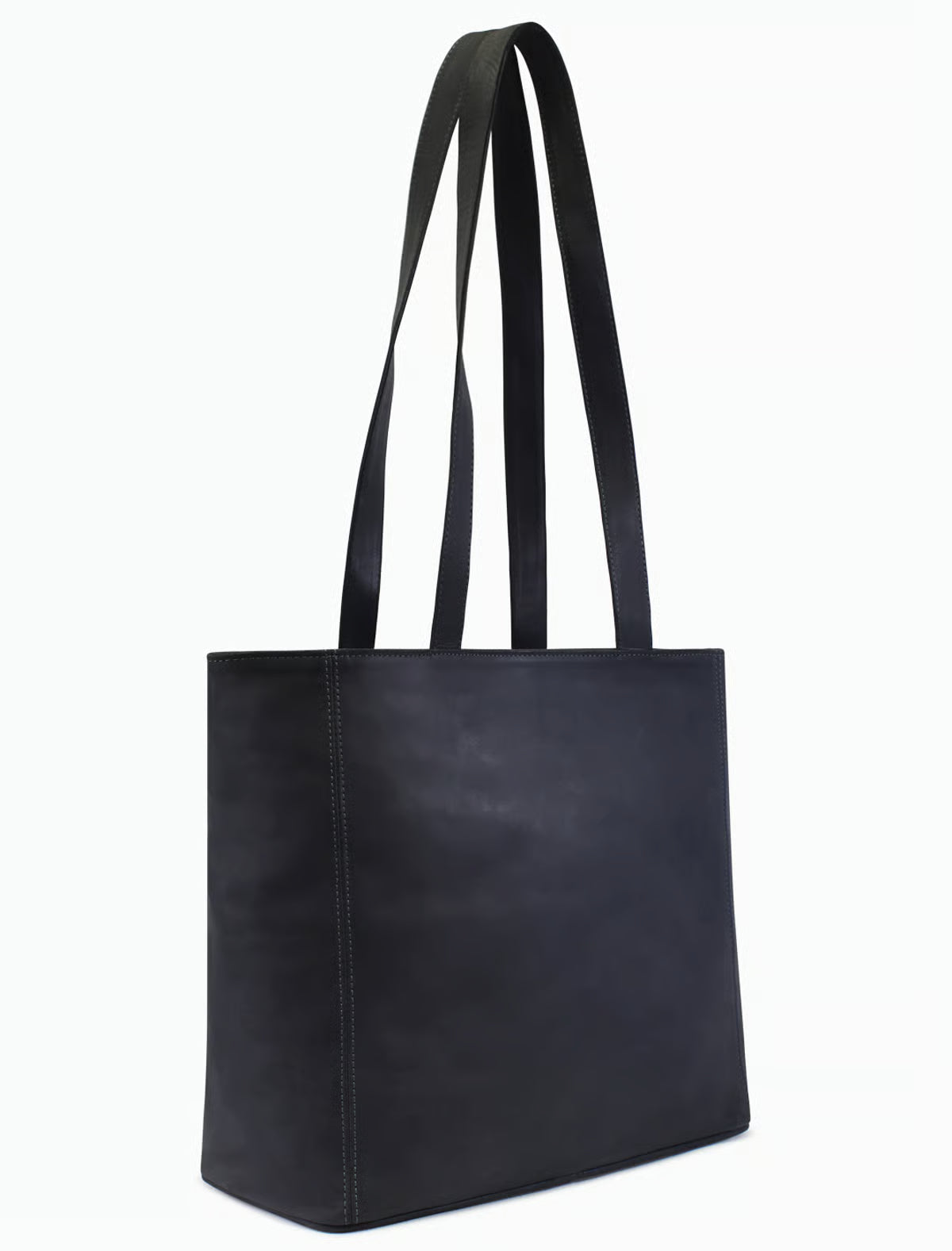 Große Wildleder Tote Bag Damen – Minimalistische Schultertasche in Dunkelblau