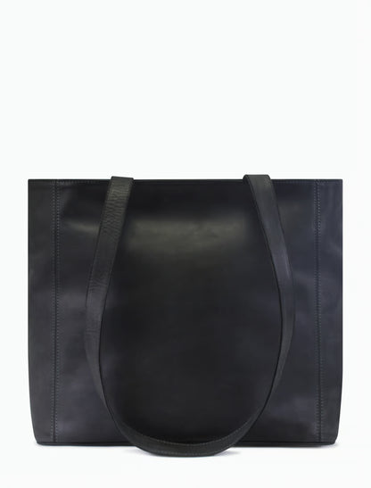 Große Wildleder Tote Bag Damen – Minimalistische Schultertasche in Dunkelblau