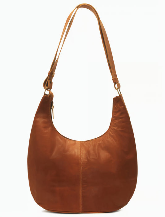Handgefertigte Leder Hobo Bag Damen – Minimalistische Schultertasche in Braun