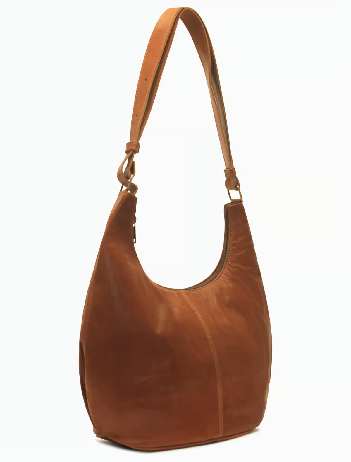Handgefertigte Leder Hobo Bag Damen – Minimalistische Schultertasche in Braun