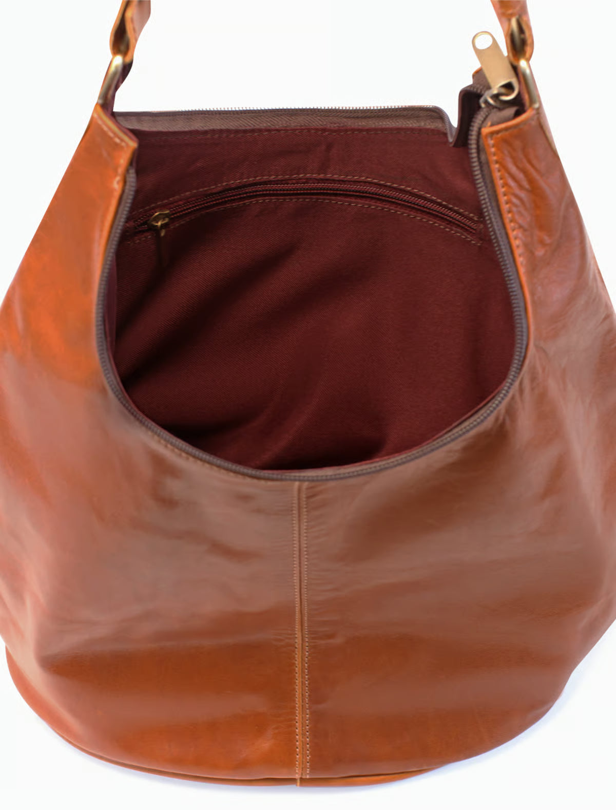 Handgefertigte Leder Hobo Bag Damen – Minimalistische Schultertasche in Braun