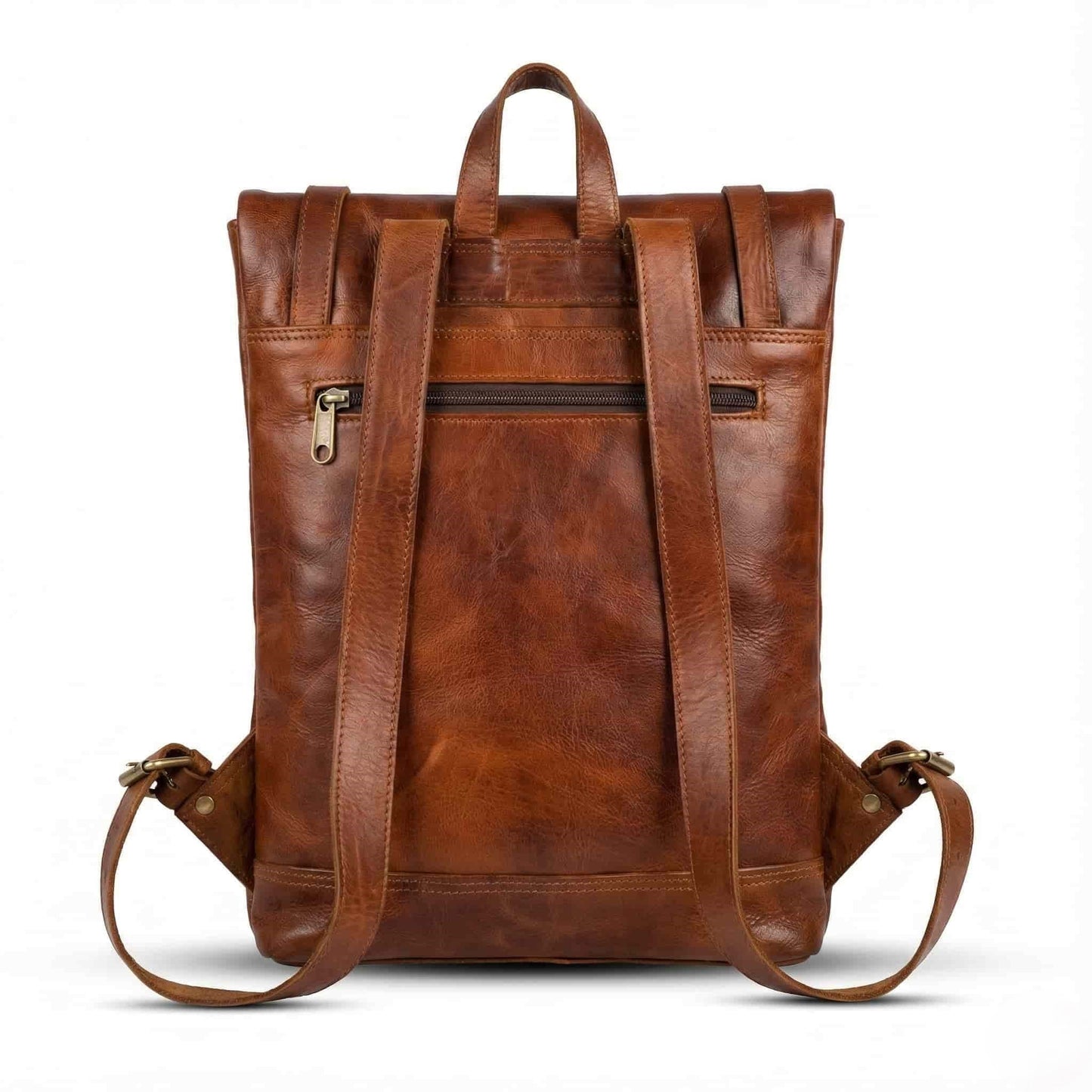 Handmoo Leder Rolltop Rucksack – Erweiterbarer Handgefertigter Backpack (15″ Laptop)