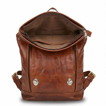 Handmoo Leder Rolltop Rucksack – Erweiterbarer Handgefertigter Backpack (15″ Laptop)